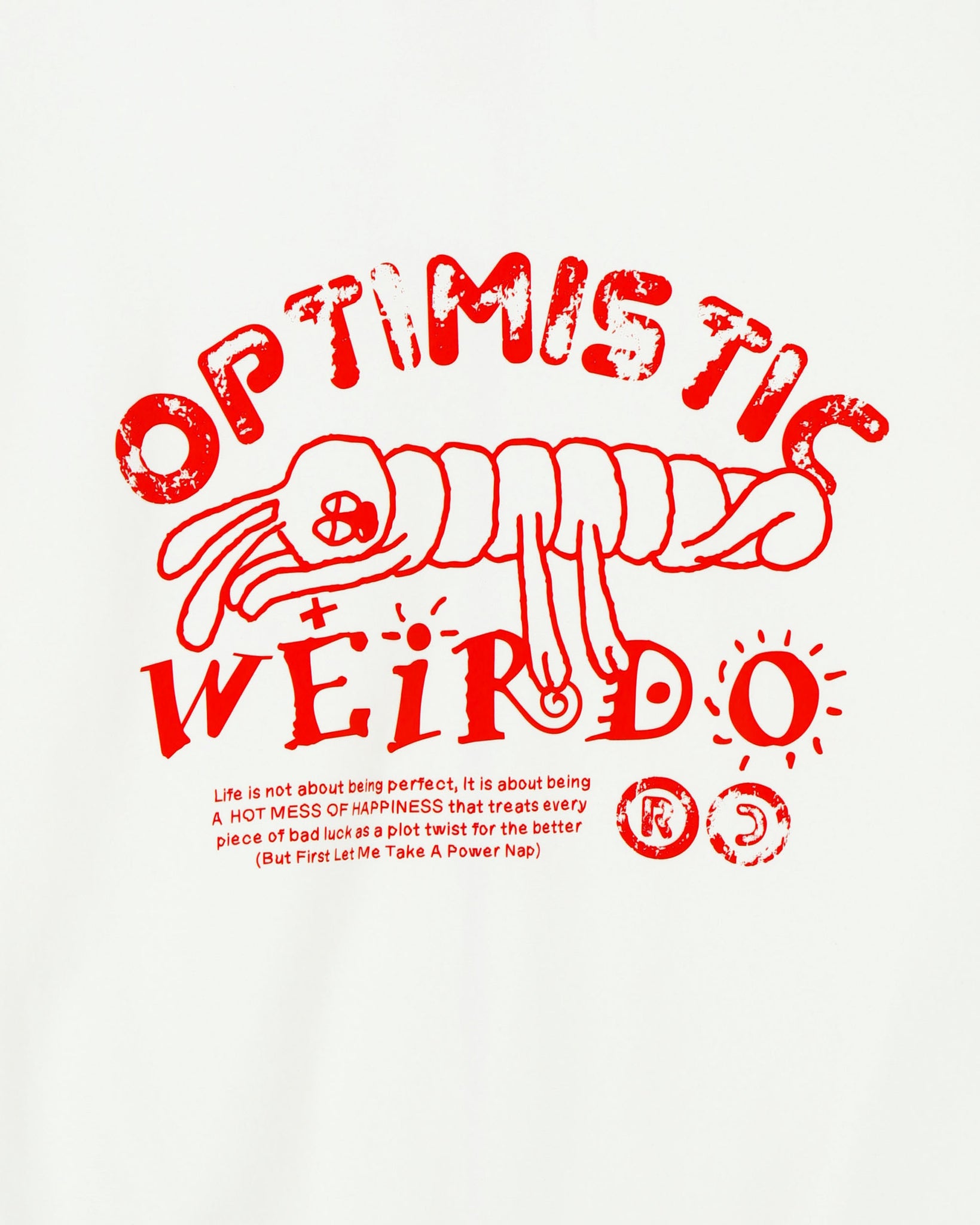 Optimistic Weirdo  Hoodie (Off-White)